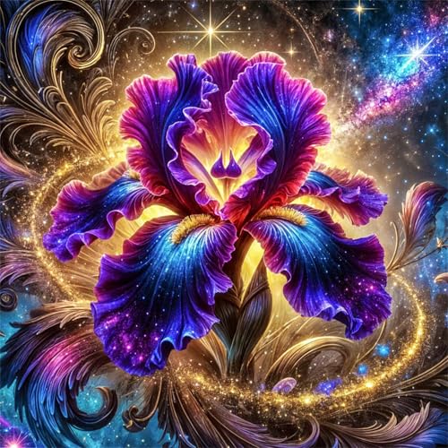 Puzzles 500 Teile Erwachsene,45x45 cm Lernspiel Herausforderung Spielzeug 500 Teile Sternenlicht-Irisblume Puzzles für Erwachsene von Yeecer