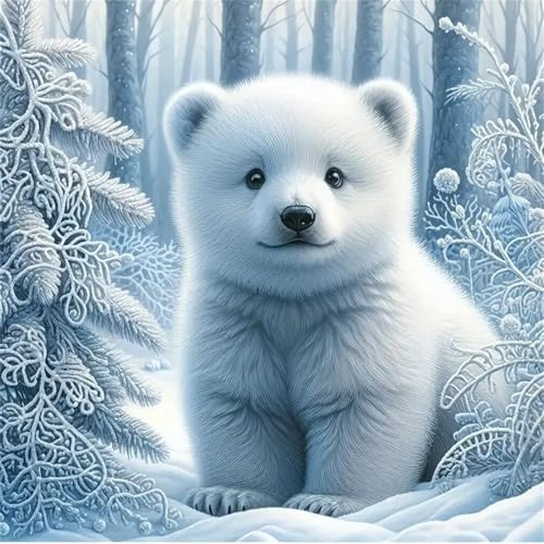 Puzzles 500 Teile Erwachsene,45x45 cm Lernspiel Herausforderung Spielzeug 500 Teile Süßer Schneebär Puzzles für Erwachsene von Yeecer