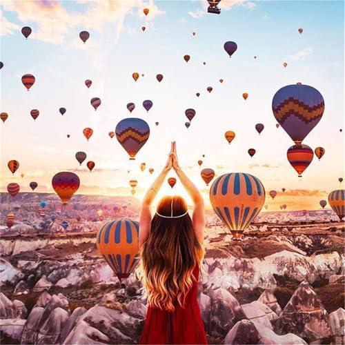 Puzzles 500 Teile Erwachsene,45x45cm Holzpuzzle, Puzzle für Erwachsenes Lernspiel Herausforderung Spielzeug 500 Teile Heißluftballon-Landschaft Puzzles für Erwachsene Kinder von Yeecer