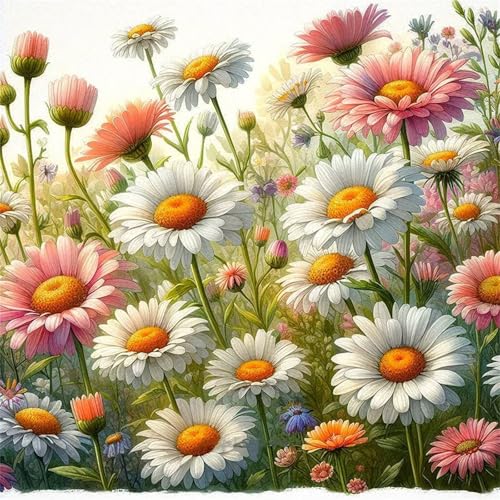 Puzzles 500 Teile Erwachsene,45x45cm Holzpuzzle, Puzzle für Erwachsenes Lernspiel Herausforderung Spielzeug 500 Teile Rosa weiße Gänseblümchen Puzzles für Erwachsene Kinder Puzzles 500 Teile Erwachsene,45x45cm Holzpuzzle, Puzzle für Erwachsenes Lernspiel Herausforderung Spielzeug 500 Teile Rosa weiße Gänseblümchen Puzzles für Erwachsene Kinder von Yeecer