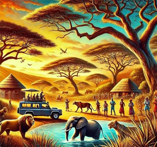 Puzzles 70 Teile Erwachsene,16x16 cm Lernspiel Herausforderung Spielzeug 70 Teile Afrikanische Stammeslandschaft Puzzles für Erwachsene von Yeecer