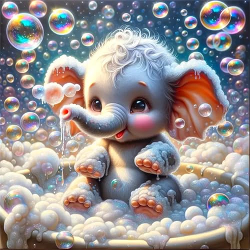 Puzzles 70 Teile Erwachsene,16x16 cm Lernspiel Herausforderung Spielzeug 70 Teile Bade-Elefantenblasen Puzzles für Erwachsene von Yeecer