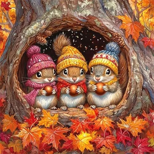 Puzzles 70 Teile Erwachsene,16x16 cm Lernspiel Herausforderung Spielzeug 70 Teile Baumhöhlen-Eichhörnchen Puzzles für Erwachsene von Yeecer