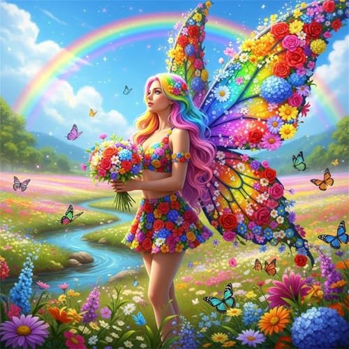 Puzzles 70 Teile Erwachsene,16x16 cm Lernspiel Herausforderung Spielzeug 70 Teile Blume Schmetterling Fee Puzzles für Erwachsene von Yeecer
