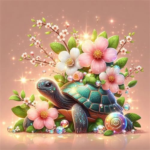 Puzzles 70 Teile Erwachsene,16x16 cm Lernspiel Herausforderung Spielzeug 70 Teile Blumen Schildkröte Puzzles für Erwachsene von Yeecer