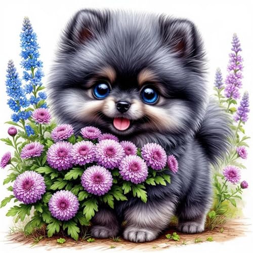 Puzzles 70 Teile Erwachsene,16x16 cm Lernspiel Herausforderung Spielzeug 70 Teile Blumenhund Puzzles für Erwachsene von Yeecer