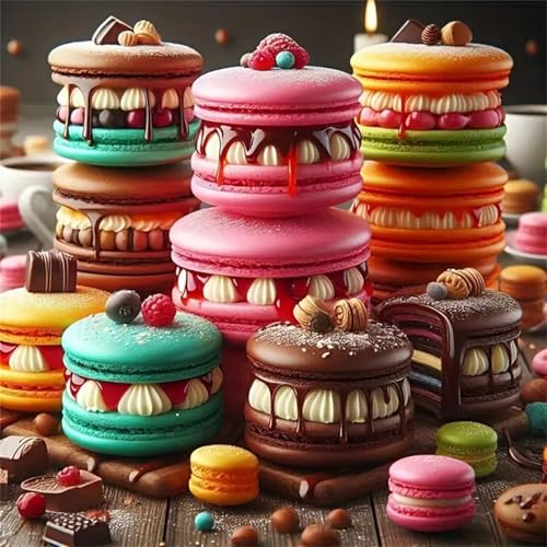 Puzzles 70 Teile Erwachsene,16x16 cm Lernspiel Herausforderung Spielzeug 70 Teile Bunte Macarons Puzzles für Erwachsene von Yeecer