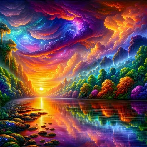 Puzzles 70 Teile Erwachsene,16x16 cm Lernspiel Herausforderung Spielzeug 70 Teile Bunte Wolkenlandschaft Puzzles für Erwachsene von Yeecer