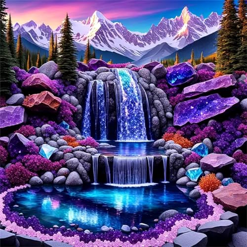 Puzzles 70 Teile Erwachsene,16x16 cm Lernspiel Herausforderung Spielzeug 70 Teile Bunter Wasserfallsee Puzzles für Erwachsene von Yeecer