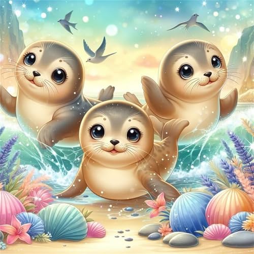 Puzzles 70 Teile Erwachsene,16x16 cm Lernspiel Herausforderung Spielzeug 70 Teile Cartoon-Seelöwe Puzzles für Erwachsene von Yeecer