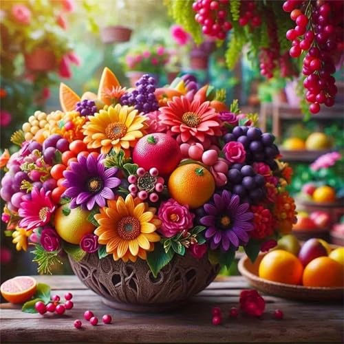Puzzles 70 Teile Erwachsene,16x16 cm Lernspiel Herausforderung Spielzeug 70 Teile Gänseblümchenstrauß Früchte Puzzles für Erwachsene von Yeecer