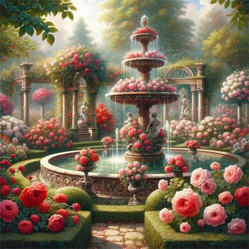 Puzzles 70 Teile Erwachsene,16x16 cm Lernspiel Herausforderung Spielzeug 70 Teile Gartenbrunnen Puzzles für Erwachsene von Yeecer