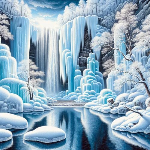 Puzzles 70 Teile Erwachsene,16x16 cm Lernspiel Herausforderung Spielzeug 70 Teile Gefrorener Wasserfall Puzzles für Erwachsene von Yeecer