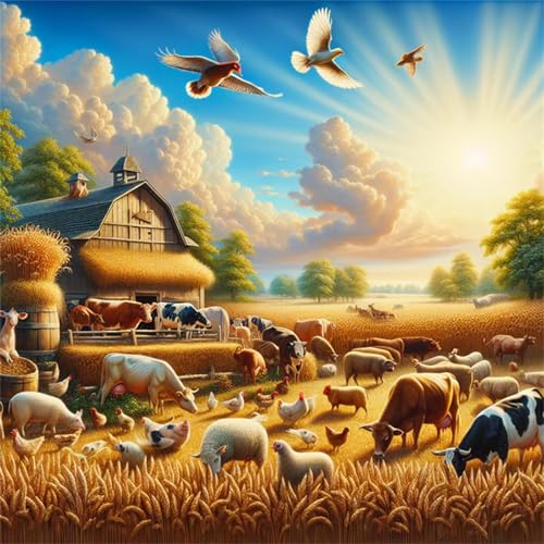 Puzzles 70 Teile Erwachsene,16x16 cm Lernspiel Herausforderung Spielzeug 70 Teile Herbstliche Nutztiere Puzzles für Erwachsene von Yeecer