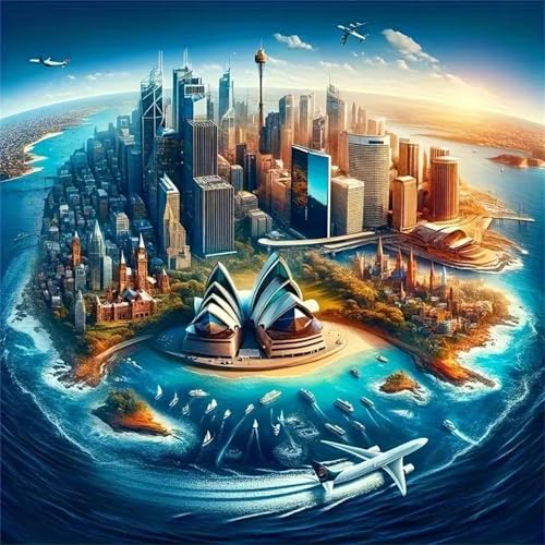 Puzzles 70 Teile Erwachsene,16x16 cm Lernspiel Herausforderung Spielzeug 70 Teile Inselstadtlandschaft Puzzles für Erwachsene von Yeecer