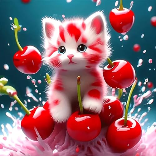 Puzzles 70 Teile Erwachsene,16x16 cm Lernspiel Herausforderung Spielzeug 70 Teile Kirschfruchtkatze Puzzles für Erwachsene von Yeecer