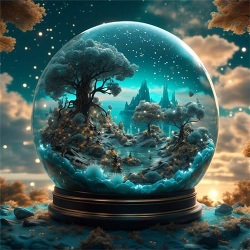 Puzzles 70 Teile Erwachsene,16x16 cm Lernspiel Herausforderung Spielzeug 70 Teile Kristallkugellandschaft Puzzles für Erwachsene von Yeecer