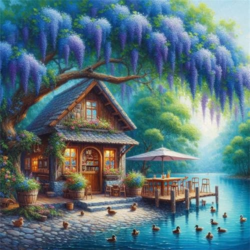 Puzzles 70 Teile Erwachsene,16x16 cm Lernspiel Herausforderung Spielzeug 70 Teile Lakeside Cottage Baumenten Puzzles für Erwachsene von Yeecer