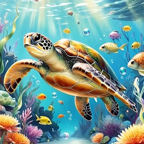 Puzzles 70 Teile Erwachsene,16x16 cm Lernspiel Herausforderung Spielzeug 70 Teile Meeresschildkröte Koralle Puzzles für Erwachsene von Yeecer