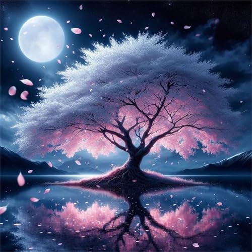 Puzzles 70 Teile Erwachsene,16x16 cm Lernspiel Herausforderung Spielzeug 70 Teile Mondbaumsee Puzzles für Erwachsene von Yeecer