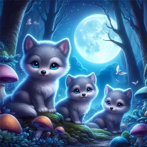Puzzles 70 Teile Erwachsene,16x16 cm Lernspiel Herausforderung Spielzeug 70 Teile Mondschein Waldtiere Puzzles für Erwachsene von Yeecer