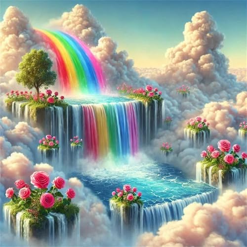 Puzzles 70 Teile Erwachsene,16x16 cm Lernspiel Herausforderung Spielzeug 70 Teile Regenbogen-Wasserfallblumen Puzzles für Erwachsene Puzzles 70 Teile Erwachsene,16x16 cm Lernspiel Herausforderung Spielzeug 70 Teile Regenbogen-Wasserfallblumen Puzzles für Erwachsene von Yeecer