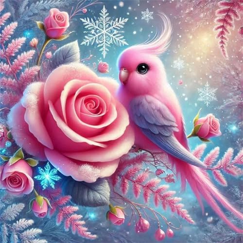 Puzzles 70 Teile Erwachsene,16x16 cm Lernspiel Herausforderung Spielzeug 70 Teile Rosa Blumen Papagei Puzzles für Erwachsene von Yeecer