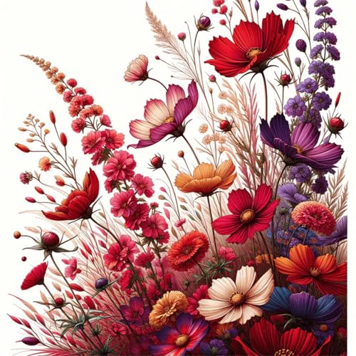 Puzzles 70 Teile Erwachsene,16x16 cm Lernspiel Herausforderung Spielzeug 70 Teile Rote Blumen Puzzles für Erwachsene von Yeecer