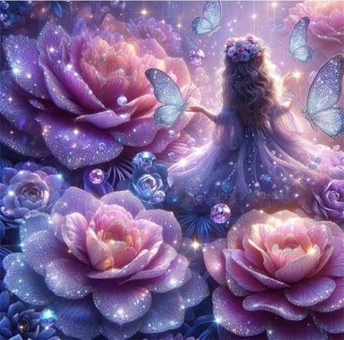 Puzzles 70 Teile Erwachsene,16x16 cm Lernspiel Herausforderung Spielzeug 70 Teile Schmetterling Mädchen Blumen Puzzles für Erwachsene von Yeecer