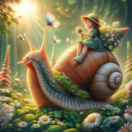 Puzzles 70 Teile Erwachsene,16x16 cm Lernspiel Herausforderung Spielzeug 70 Teile Schneckenmädchenlandschaft Puzzles für Erwachsene von Yeecer