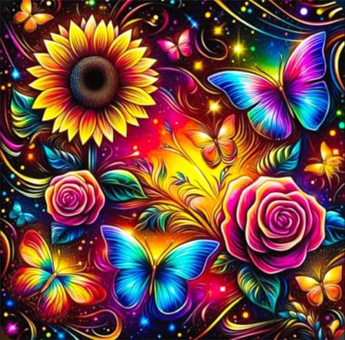 Puzzles 70 Teile Erwachsene,16x16 cm Lernspiel Herausforderung Spielzeug 70 Teile Sonnenblumenschmetterling Puzzles für Erwachsene von Yeecer