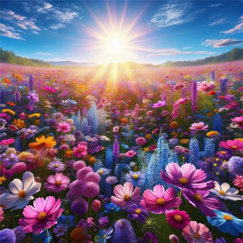 Puzzles 70 Teile Erwachsene,16x16 cm Lernspiel Herausforderung Spielzeug 70 Teile Sonnige Wildblumen Puzzles für Erwachsene von Yeecer