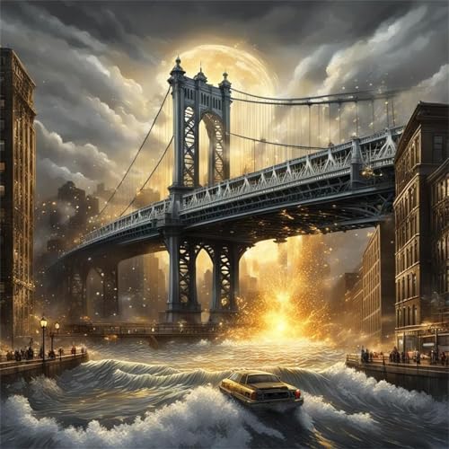 Puzzles 70 Teile Erwachsene,16x16 cm Lernspiel Herausforderung Spielzeug 70 Teile Stadtbrückenlandschaft Puzzles für Erwachsene von Yeecer