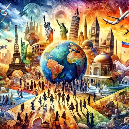 Puzzles 70 Teile Erwachsene,16x16 cm Lernspiel Herausforderung Spielzeug 70 Teile Stadtlandschaftsarchitektur Puzzles für Erwachsene von Yeecer