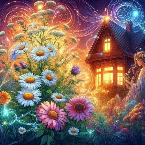 Puzzles 70 Teile Erwachsene,16x16 cm Lernspiel Herausforderung Spielzeug 70 Teile Traumblumenhäuschen Puzzles für Erwachsene von Yeecer