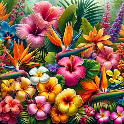Puzzles 70 Teile Erwachsene,16x16 cm Lernspiel Herausforderung Spielzeug 70 Teile Tropische Blumen Puzzles für Erwachsene von Yeecer