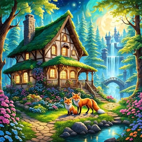 Puzzles 70 Teile Erwachsene,16x16 cm Lernspiel Herausforderung Spielzeug 70 Teile Waldhüttentiere Puzzles für Erwachsene von Yeecer
