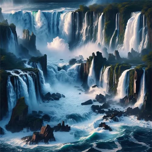 Puzzles 70 Teile Erwachsene,16x16 cm Lernspiel Herausforderung Spielzeug 70 Teile Wasserfalllandschaft Puzzles für Erwachsene von Yeecer
