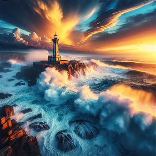 Puzzles 70 Teile Erwachsene,16x16 cm Lernspiel Herausforderung Spielzeug 70 Teile Wellen Leuchtturm Sonnenuntergang Puzzles für Erwachsene Puzzles 70 Teile Erwachsene,16x16 cm Lernspiel Herausforderung Spielzeug 70 Teile Wellen Leuchtturm Sonnenuntergang Puzzles für Erwachsene von Yeecer