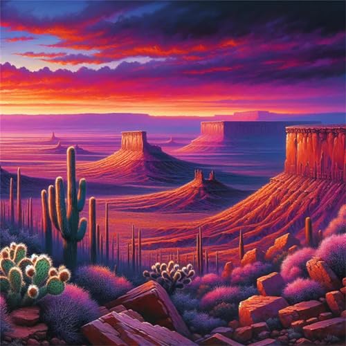 Puzzles 70 Teile Erwachsene,16x16 cm Lernspiel Herausforderung Spielzeug 70 Teile Wüstenkaktuslandschaft Puzzles für Erwachsene von Yeecer
