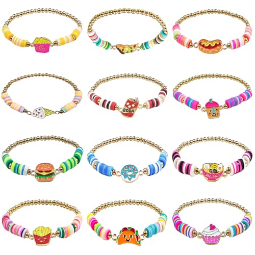 Yeefunjoy 12 Stück Armband Mädchen, Freundschaftsarmband, Bunte Kinderschmuck Handmade Armband, Mitgebsel Kindergeburtstag Gastgeschenke Für 4 5 6 7 8+ Jahre Alte Mädchen Schmuck Partygeschenke von Yeefunjoy