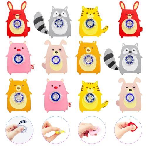 Yeefunjoy 12 Stück Fidget Spielzeug, Cartoon-Tier Kristall Fidget Finger Toy für Kinder Erwachsene Anti Angst Spielzeug Fokus Partygeschenke Weihnachten Ostern Geschenk Set Spielzeug Zappeln Spielzeug von Yeefunjoy