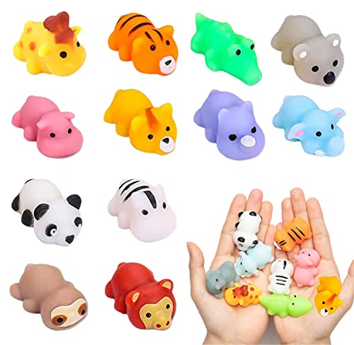 Yeefunjoy 12 Stück Mochi Squishy Toys, Soft Silikon Anti Stress Angst-Geburtstag Spielzeug, Mini Niedliches Animal Dinosaurier Squeeze Toys Stressabbau für KinderGeburtstagsfeier Goodie Bag Stuffer von Yeefunjoy