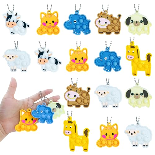 Yeefunjoy 16 Stück Mini Squeeze Pop Bubble Fidget Spielzeug, Tiere Pop-Schlüsselanhänge Silikon Spielzeug Kinder Erwachsene Anti-Angst Stress Reliever Poppet Bubble Mitgebsel Kindergeburtstag Yeefunjoy 16 Stück Mini Squeeze Pop Bubble Fidget Spielzeug, Tiere Pop-Schlüsselanhänge Silikon Spielzeug Kinder Erwachsene Anti-Angst Stress Reliever Poppet Bubble Mitgebsel Kindergeburtstag von Yeefunjoy
