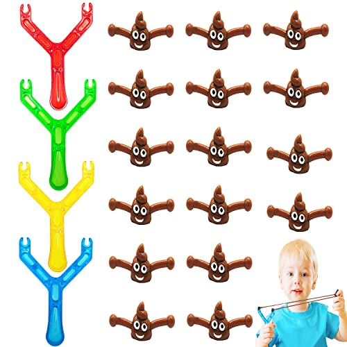 Yeefunjoy 16 Stück Poop Slingshot Toy, Lustige Katapult Poo Schleuder Fliegendes Stressabbau Spielzeug für Kinder und Erwachsene Party Aktivität Streiche Requisiten von Yeefunjoy