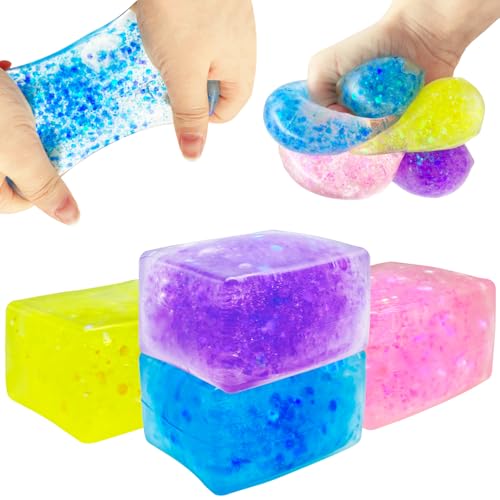 Yeefunjoy 2 Stück Stressbälle für Kinder, Squishy Quetschball Sensorisches Anti Stress Spielzeug Squeeze Fidget Würfel für Kinder Erwachsene Angst OCD Stressabbau Weihnachten Geburtstag Geschenke von Yeefunjoy