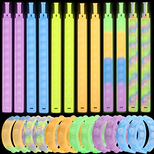 Yeefunjoy 24 Stück Fluoreszierendes Pop it Fidget Toy Set, Pop Bubble Fidget Armband Spielzeug Set, Anti Stress Spielzeug, Fidgets Toys Party Gefälligkeiten für Kinder und Erwachsene Yeefunjoy 24 Stück Fluoreszierendes Pop it Fidget Toy Set, Pop Bubble Fidget Armband Spielzeug Set, Anti Stress Spielzeug, Fidgets Toys Party Gefälligkeiten für Kinder und Erwachsene von Yeefunjoy