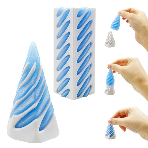 Yeefunjoy 2Stück Impossible Cone Pyramid Spirale Spielzeug, Pyramid 3D Printed Spiral Cone Toy Passthrough Säulen Sculpture Fidget Spielzeug Relief Anti Stress Desktop Deko Kinder Erwachsene Geschenk von Yeefunjoy