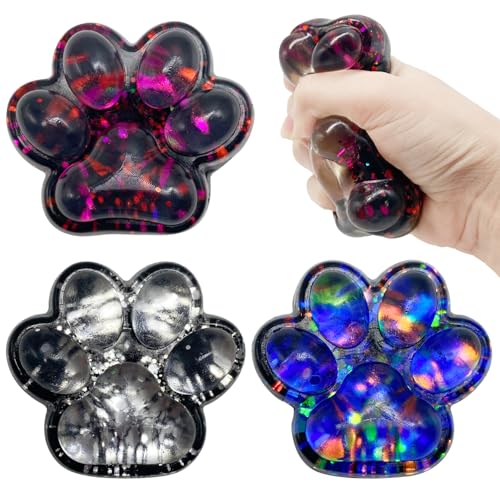 Yeefunjoy 3 Stück Cat Paw Squeeze Toy, Weiche Katzenpfoten Fidget Toy Set Cat Paw Sensorisches Squishy Stress Spielzeug Fufu Quetschspielzeuge Anti-Stress Stressabbau Für Jungen Und Mädchen Geschenk von Yeefunjoy