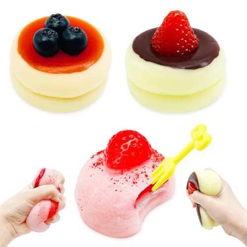 Yeefunjoy 3 Stück Squishy Spielzeug, Squeeze Nachspeise Spielzeug Ultraweiches Fufu Squishy Fidget Spielzeug Kawaii Fluffy Sensory Toy Stressabbau Spielzeug Squishy Valentine's Day Birthday Gift von Yeefunjoy